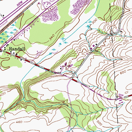 Topographic Map of Cashins Farm, NY