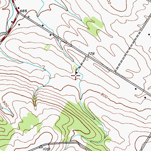 Topographic Map of Potter Farms, NY