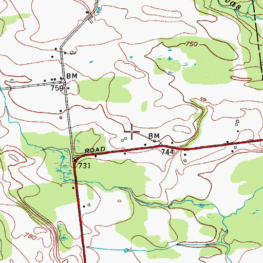 Topographic Map of Damrock Farm, NY