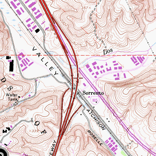 Topographic Map of Los Peasquitos Canyon, CA