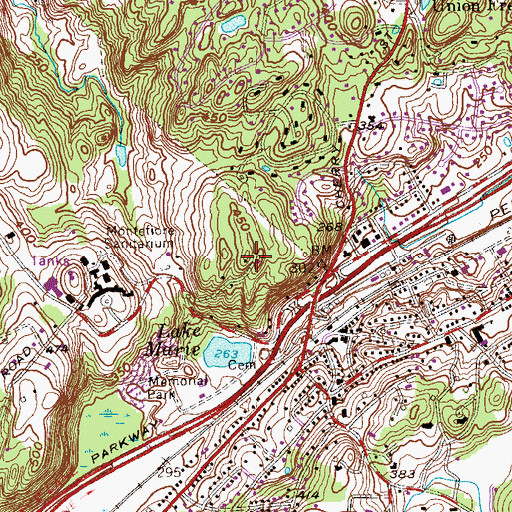 Topographic Map of Bull Hill, NY