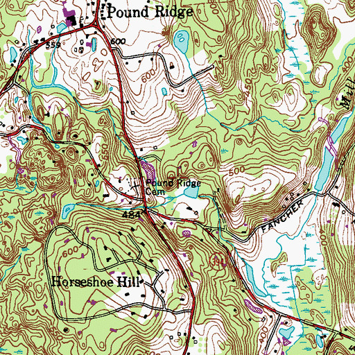 Topographic Map of Burial Hill, NY