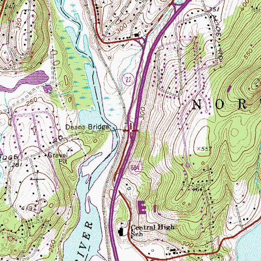 Topographic Map of Casey's Crossing, NY