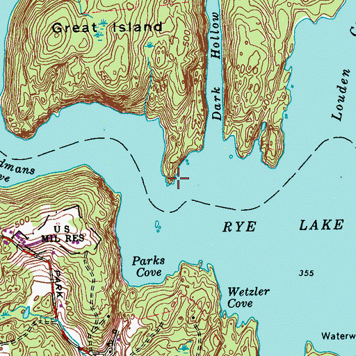 Topographic Map of Bates Point, NY