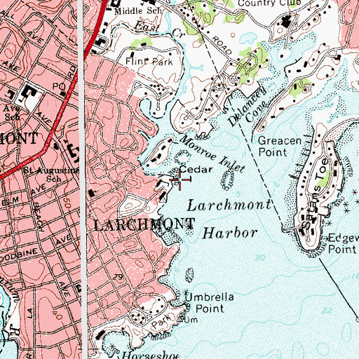Topographic Map of Cedar Point, NY
