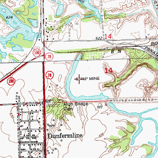 Topographic Map of Pleasant Row Orchard, IL