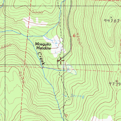 Topographic Map of Mosquito Meadow, CA