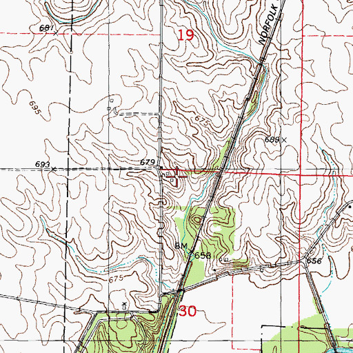 Topographic Map of Caveny Farm, IL