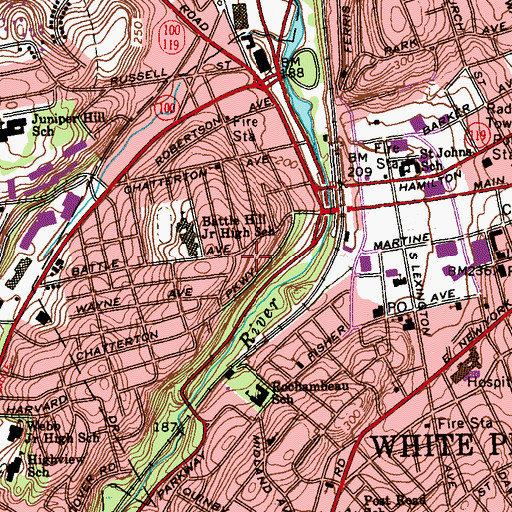 Topographic Map of Battle-Whitney Park, NY