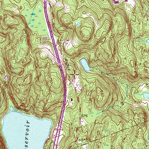 Topographic Map of Chestnut Ridge, NY