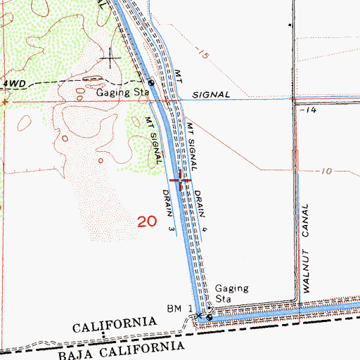 Topographic Map of Mount Signal Drain Four, CA