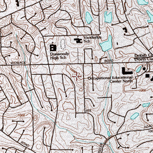 Topographic Map of City of Dunwoody, GA