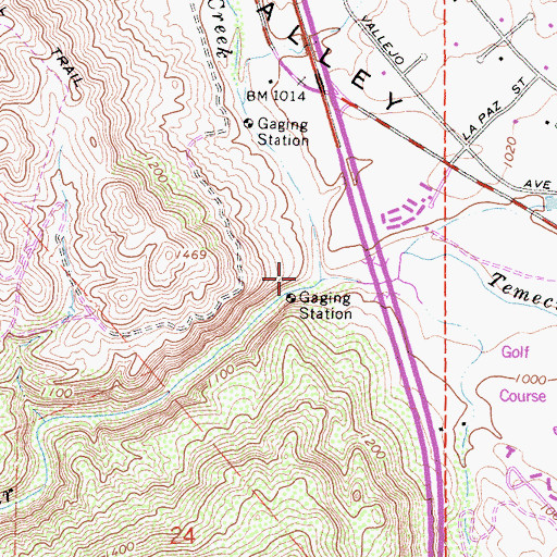 Topographic Map of Murrieta Creek, CA
