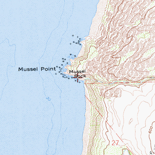Topographic Map of Mussel Rock, CA