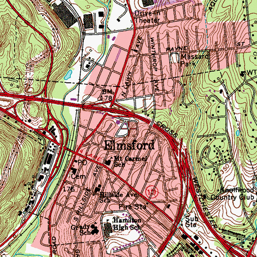 Topographic Map of De Lucca Park, NY