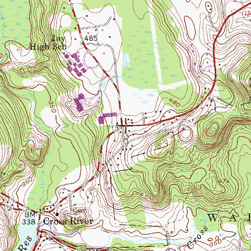 Topographic Map of Dibbles Log Cabin Corners, NY