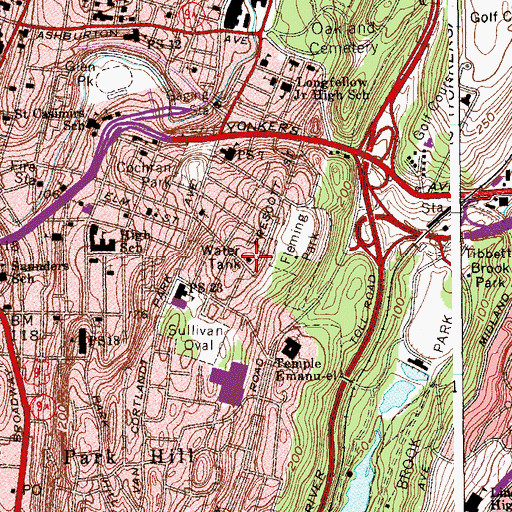 Topographic Map of Nodine Hill, NY