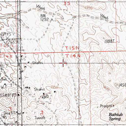 Topographic Map of New York Mountains, CA