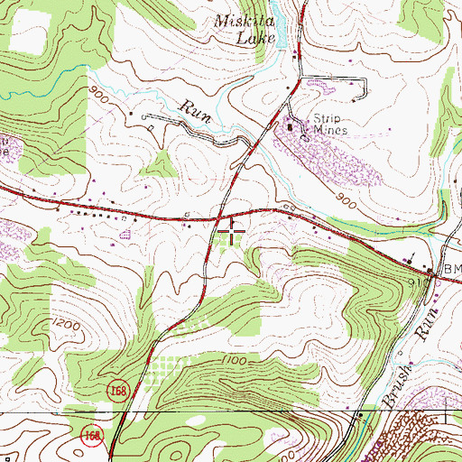 Topographic Map of Rowe Post Office (historical), PA