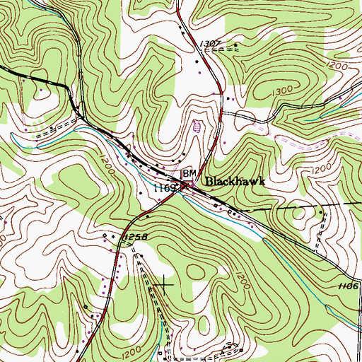 Topographic Map of Black Hawk Stage Coach Stop (historical), PA
