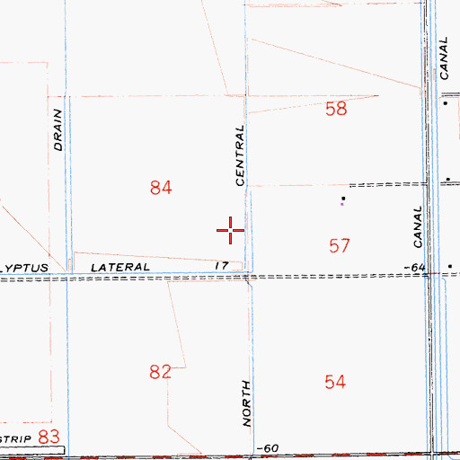 Topographic Map of North Central Drain One, CA