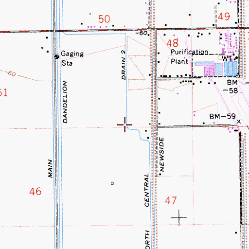 Topographic Map of North Central Drain Two, CA