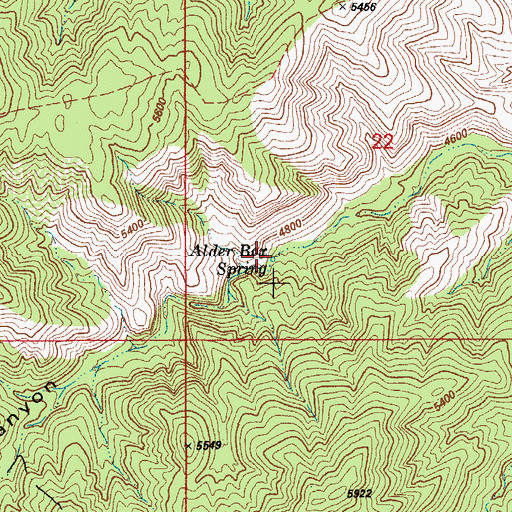 Topographic Map of Alder Box Spring, AZ