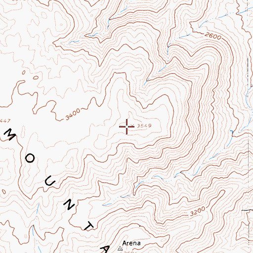 Topographic Map of North Pinyon Mountains, CA