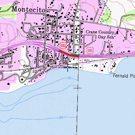 Topographic Map of Oak Creek, CA