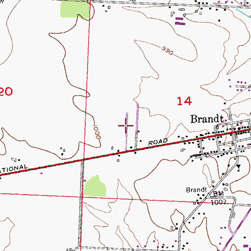Topographic Map of Sunshine Mobile Home Park, OH