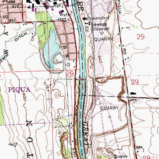 Topographic Map of Lazy River Mobile Home Park, OH