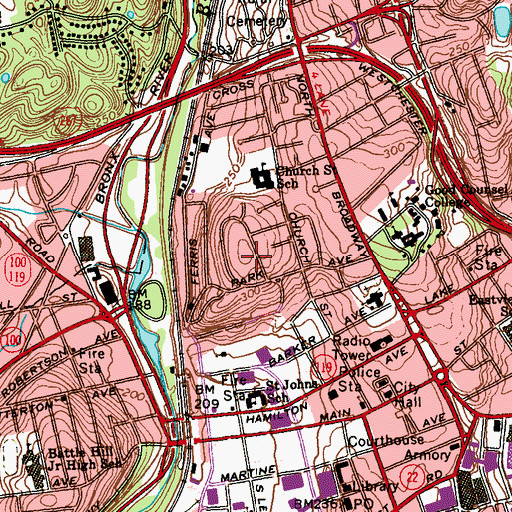 Topographic Map of Purdy Hill, NY
