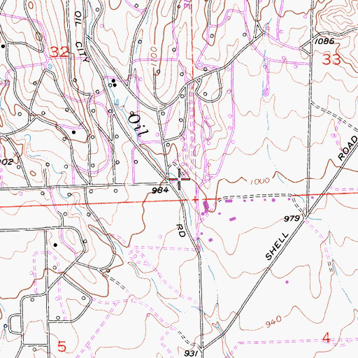 Topographic Map of Oil Canyon, CA