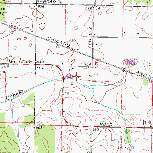Topographic Map of Clemmons Horse Farm, IL
