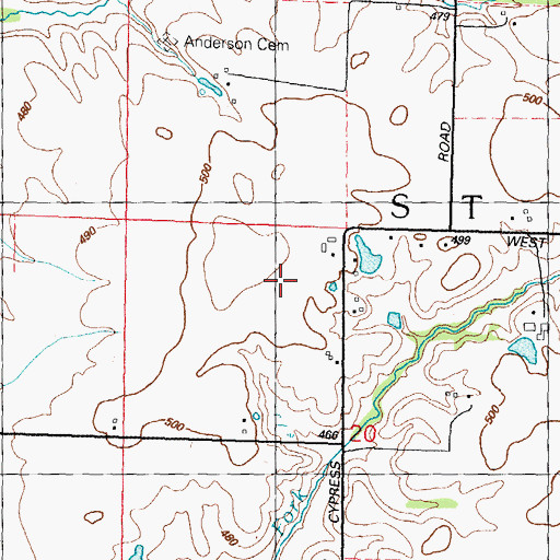 Topographic Map of Cool Breeze Farm, IL