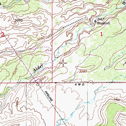 Topographic Map of Alder Canyon, AZ