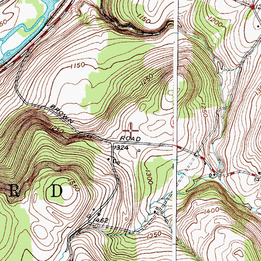 Topographic Map of Shadyside Farm, NY