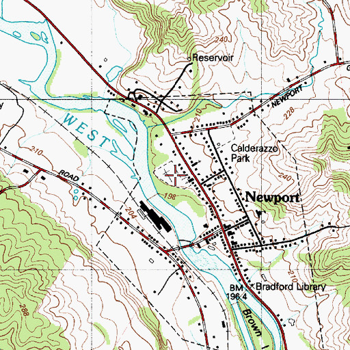Topographic Map of Newport Cemetery, NY