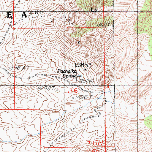 Topographic Map of Pachalka Spring, CA