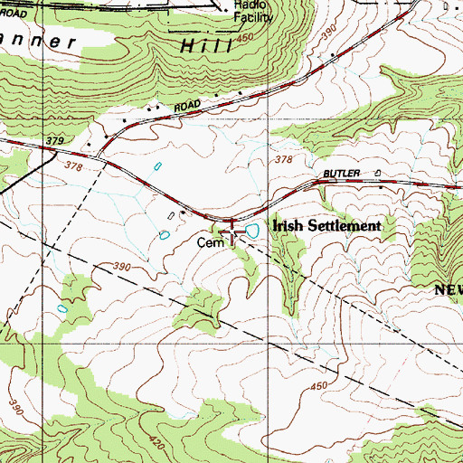 Topographic Map of Saint Patrick's Cemetery, NY