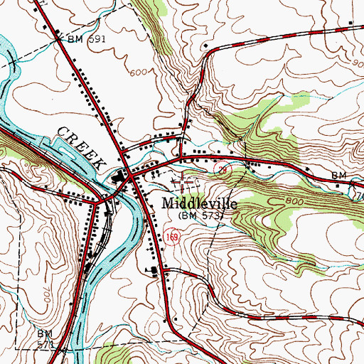 Topographic Map of Middleville Rural Cemetery, NY