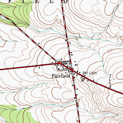 Topographic Map of Fairfield Cemetery West, NY