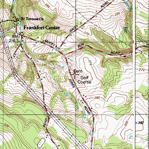 Topographic Map of Jones Road Cemetery, NY