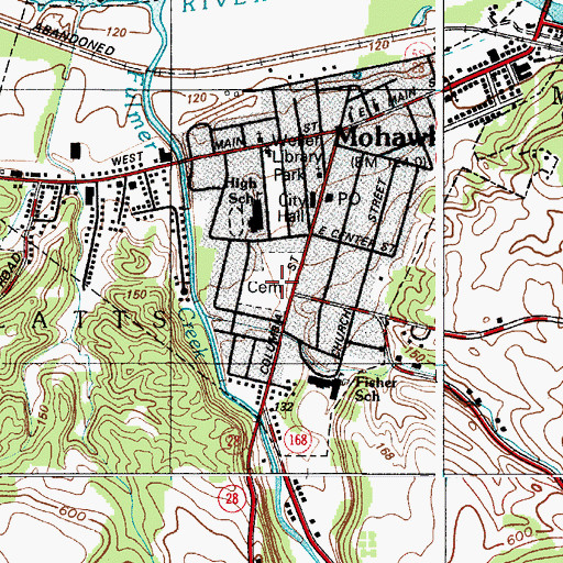 Topographic Map of Mohawk Cemetery, NY