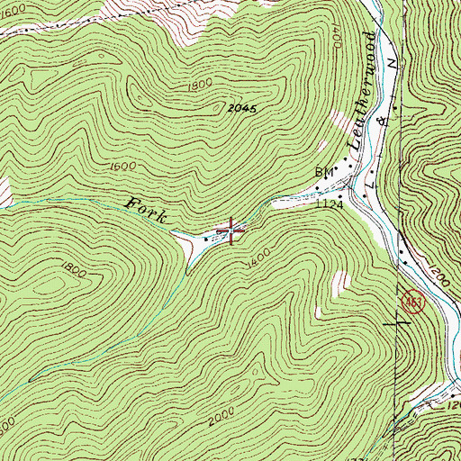 Topographic Map of Lynn Creek, KY