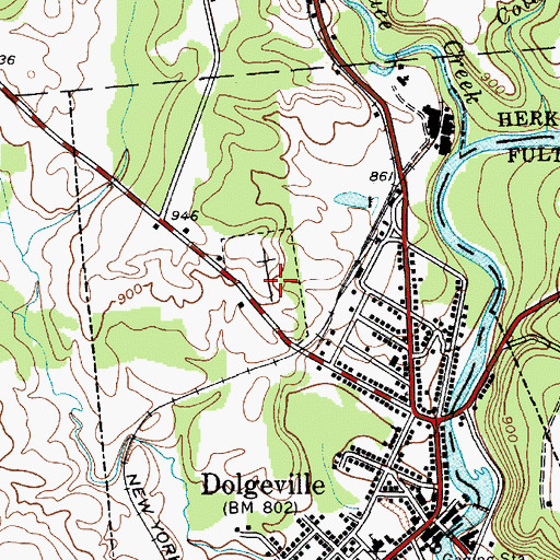Topographic Map of Dolgeville Cemetery, NY