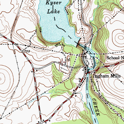 Topographic Map of Rural Park Cemetery, NY