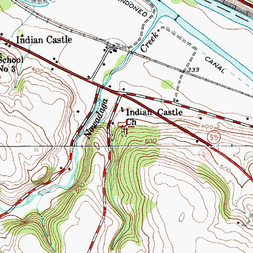 Topographic Map of Indian Castle Church Cemetery, NY