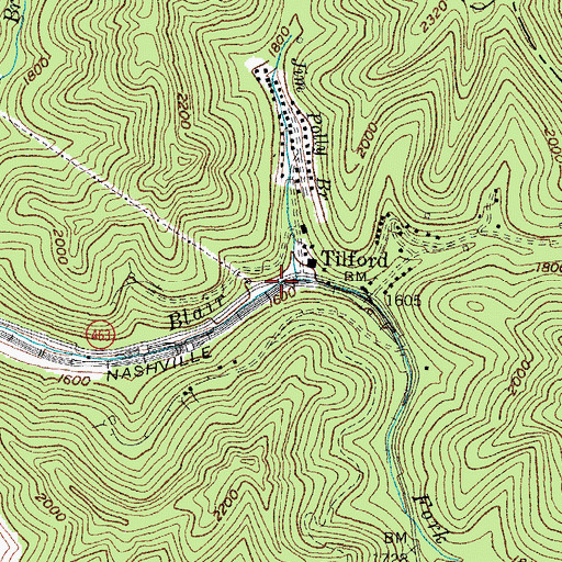 Topographic Map of Leatherwood Railroad Station (historical), KY