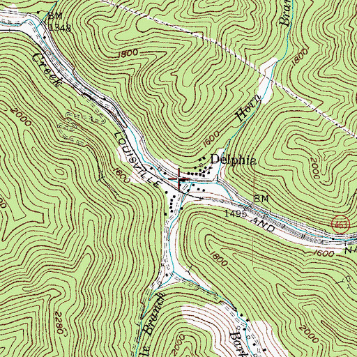 Topographic Map of Jewell Ridge Railroad Station (historical), KY